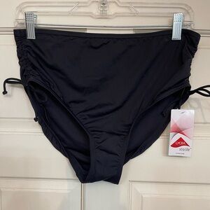 Land’s End new women’s adjustable high waisted black bikini bottoms M (10-12)